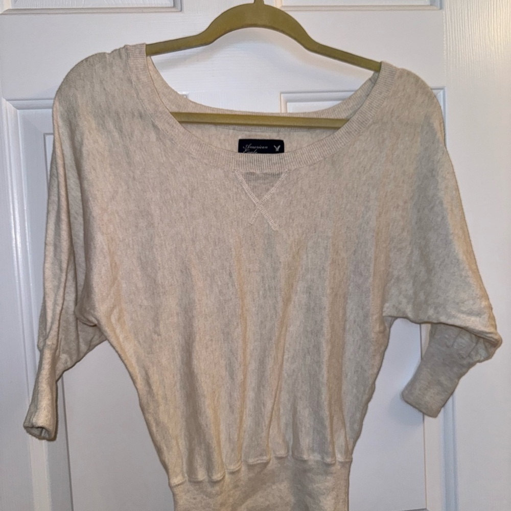 American Eagle Outfitters Cream Knit Sweater, Size XS